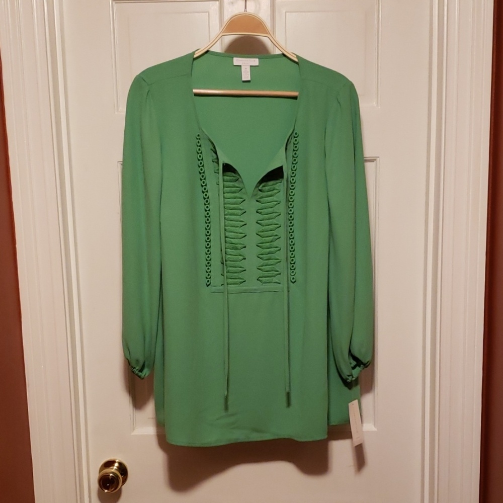 Green Peasant Blouse